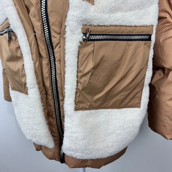 Orolay 092 Universe Fleece Down Puffer in Khaki Women Extra Small Jacket Zip Up - Picture 11 of 16